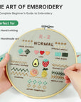 4 Stage Embroidery Kit for Beginners Adults, Easy to Learn 38 Different Stitches from Instruction & Video, Needlepoint Kits for Adults with Stamped Embroidery Patterns.