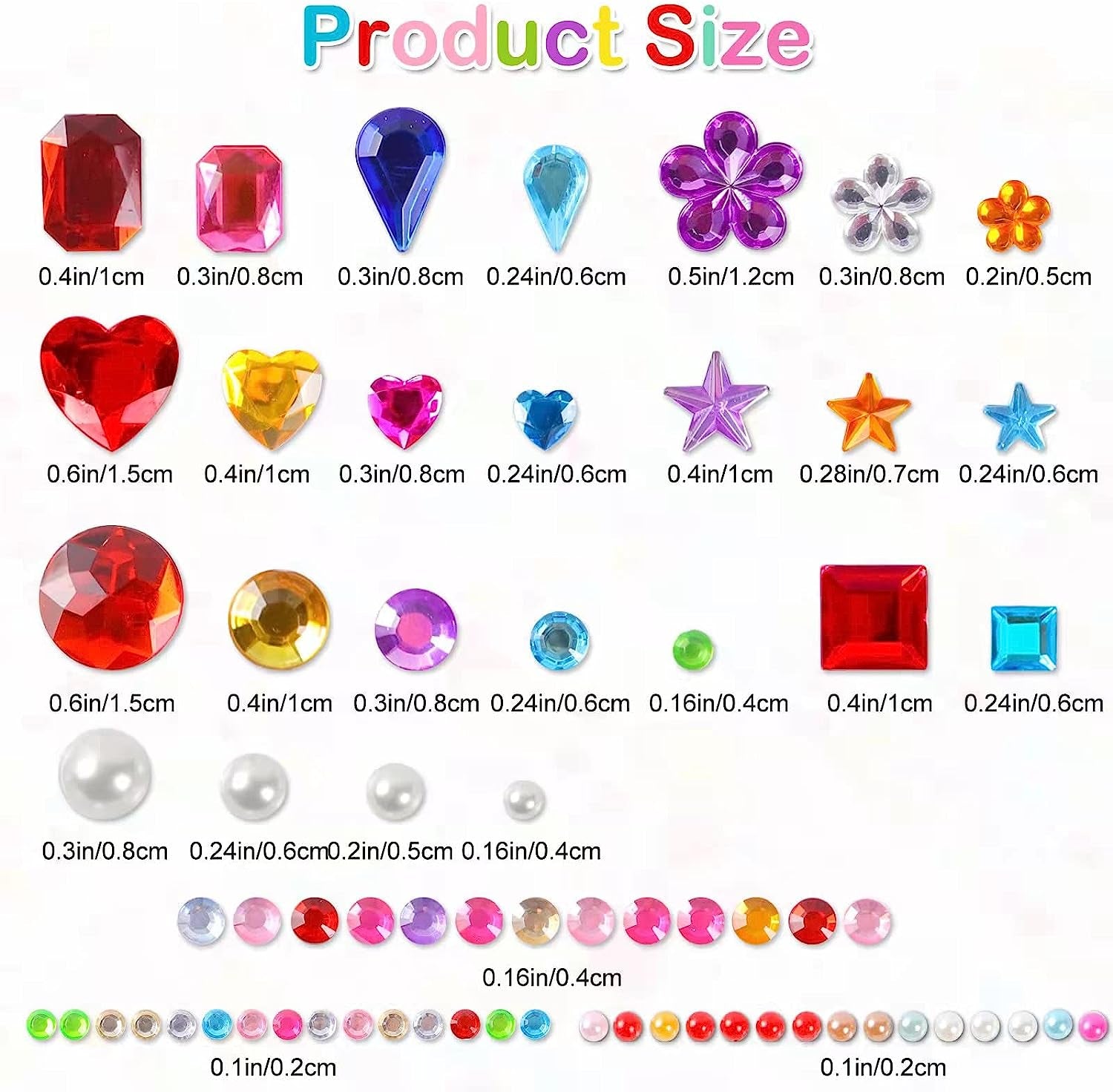2774Pcs Gem Stickers Jewels for Crafts - Self Adhesive Rhinestone Jewel Stickers, Stick on Gems Rhinestones for Crafts, Acrylic Bling Heart Stickers, Craft Supplies for Kids