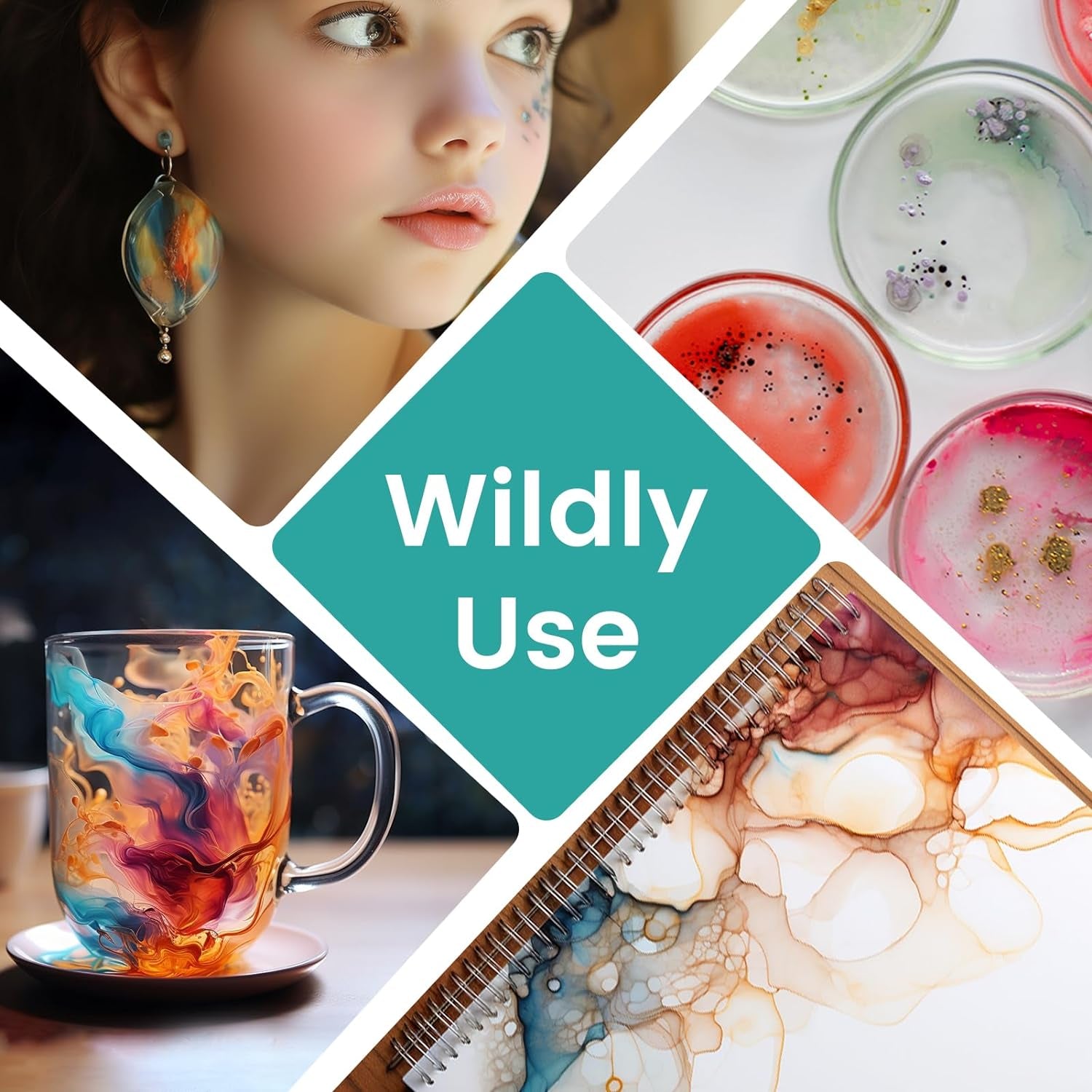 Alcohol Ink for Epoxy Resin – 30 Colors High Concentrated Alcohol-Based Ink, Epoxy Resin Paint Dye Pigment for Resin Petri Dish, Coaster, Painting, Tumbler Cup, Jewelry Making (10Ml Each)