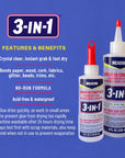 3-In-1 Advanced Craft Glue - Fast-Drying, Crystal Clear Adhesive for Wood, Ceramics, Fabrics, and More, 4-Ounce