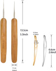 9 Pcs Bent Latch Hook Crochet Needle Set Dreadlocks Tool Crochet Hooks Hair Locking Tool for Hair Extension Braid Carpet Making and Other Craft