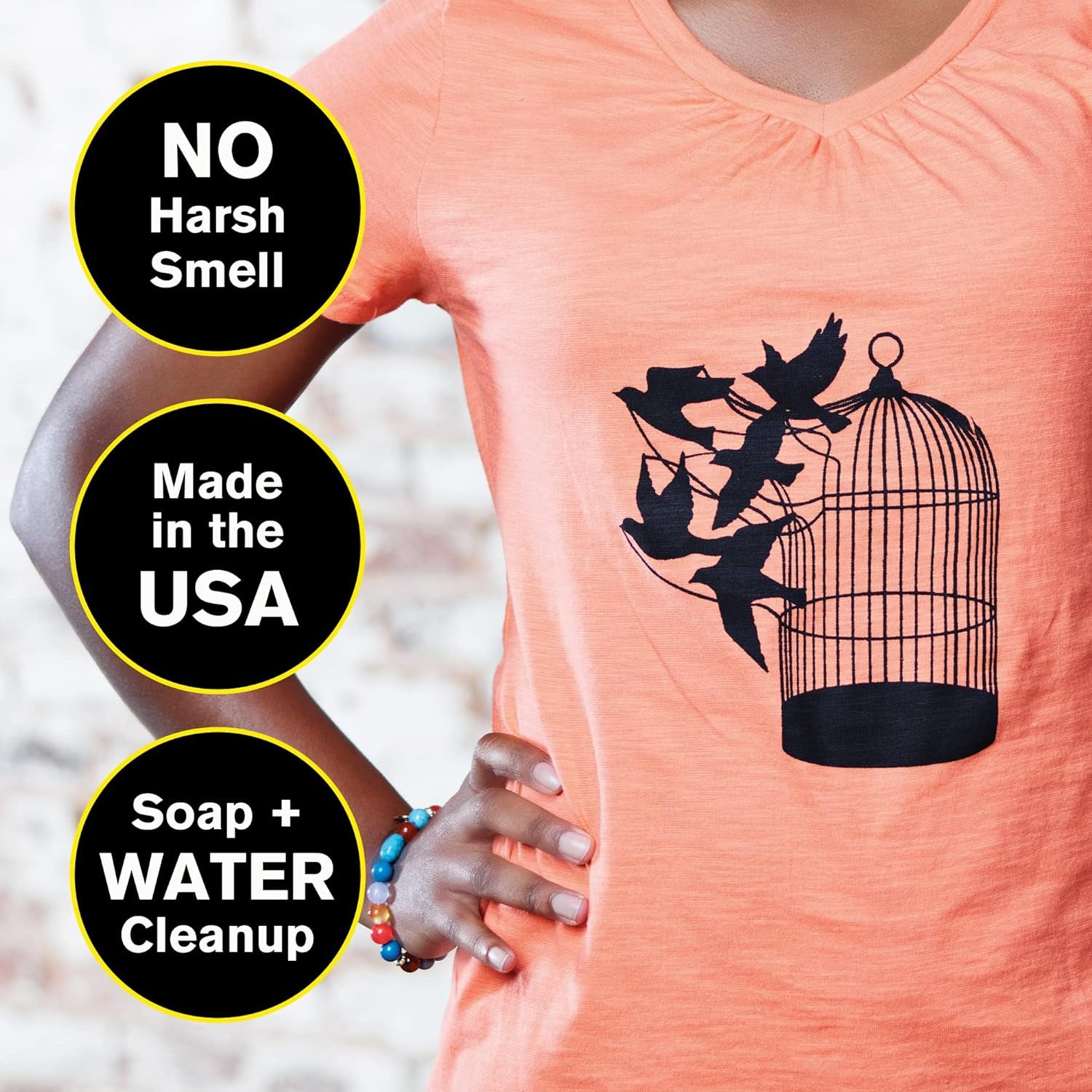 Fabric Screen Printing Ink Starter Set, Opaque, 6-Colors, 4-Ounce Jars, Silver, Raspberry, Blue Topaz, Citrine, Pearly White, and Black Pearl for T-Shirt and Silkscreen Printmaking