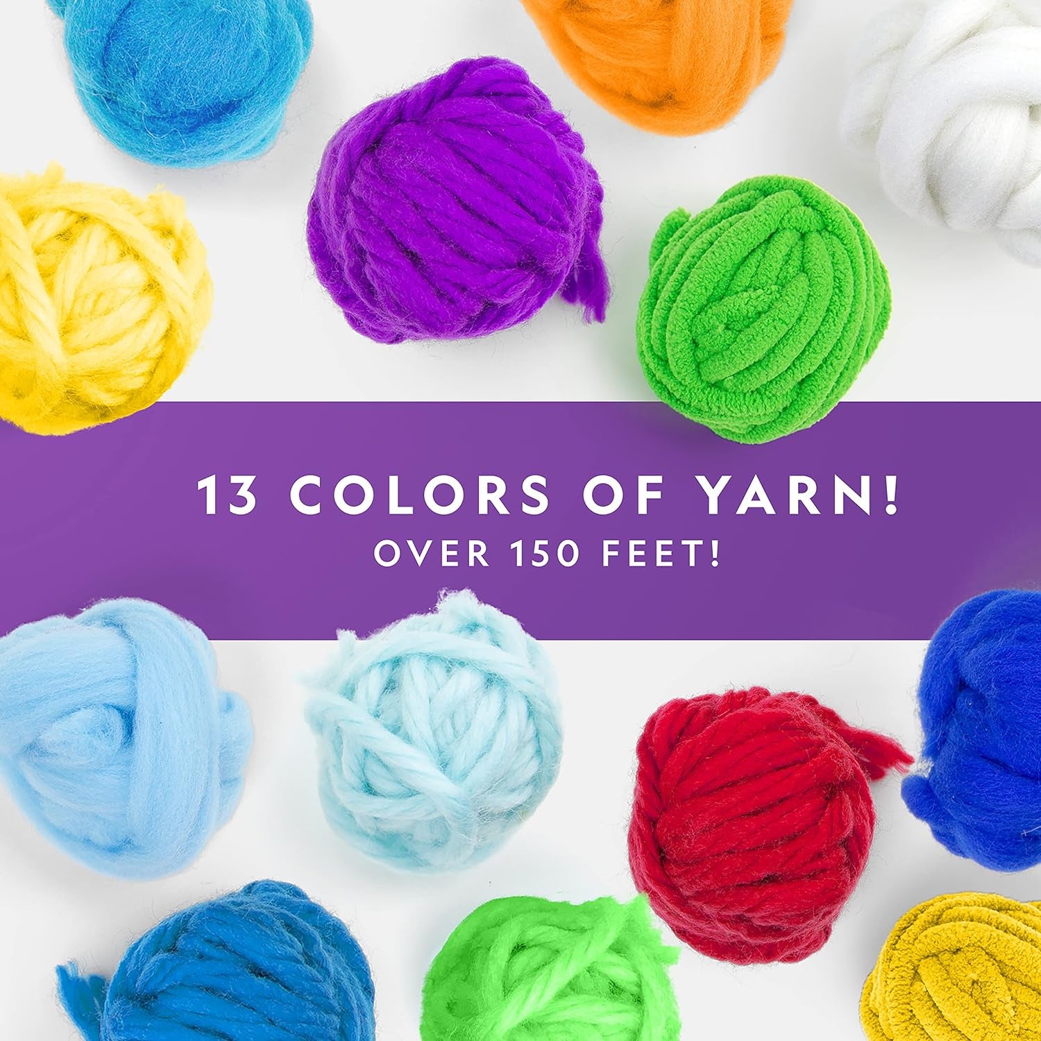 NATIONAL GEOGRAPHIC Wooden Arts and Crafts Loom Weaving Kit - Yarn and 3 Fun Designs for Easy Weaving, Child Weaving Set with Loom