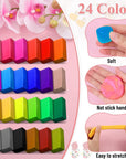 Polymer Clay Earring Making Kit- 30 Clay Earring Cutters, 24 Color Polymer Clay, 8 Circle Cutters, Rollers, B7000 Glue, 640 PCS Earring Making Tools Accessories for Jewelry DIY (Instructions Include)
