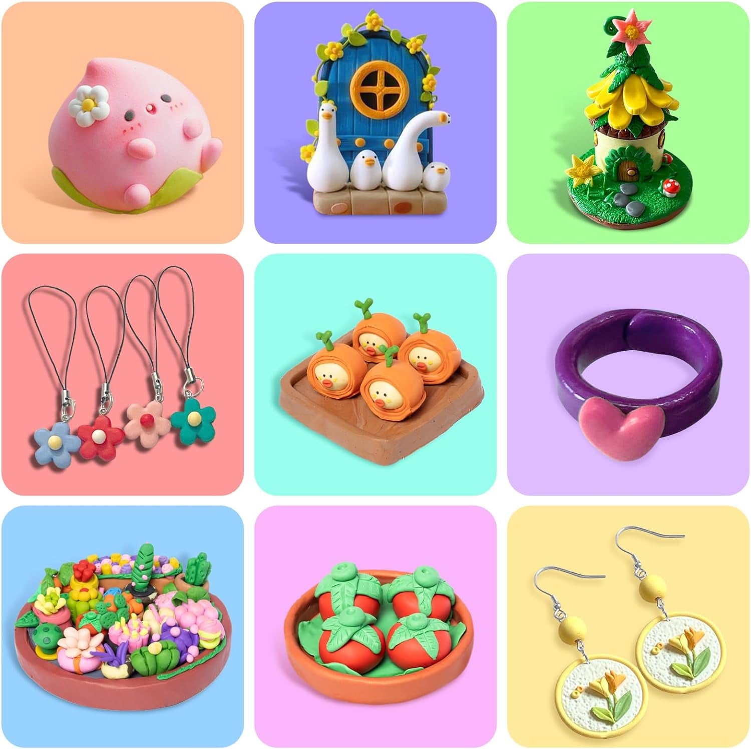 Polymer Clay, 50 Colors Modeling Clay for Kids, Non-Sticky Oven Bake Clay with Sculpting Tools and Accessories, DIY Starter Kits, Christmas Gift for Children and Artists