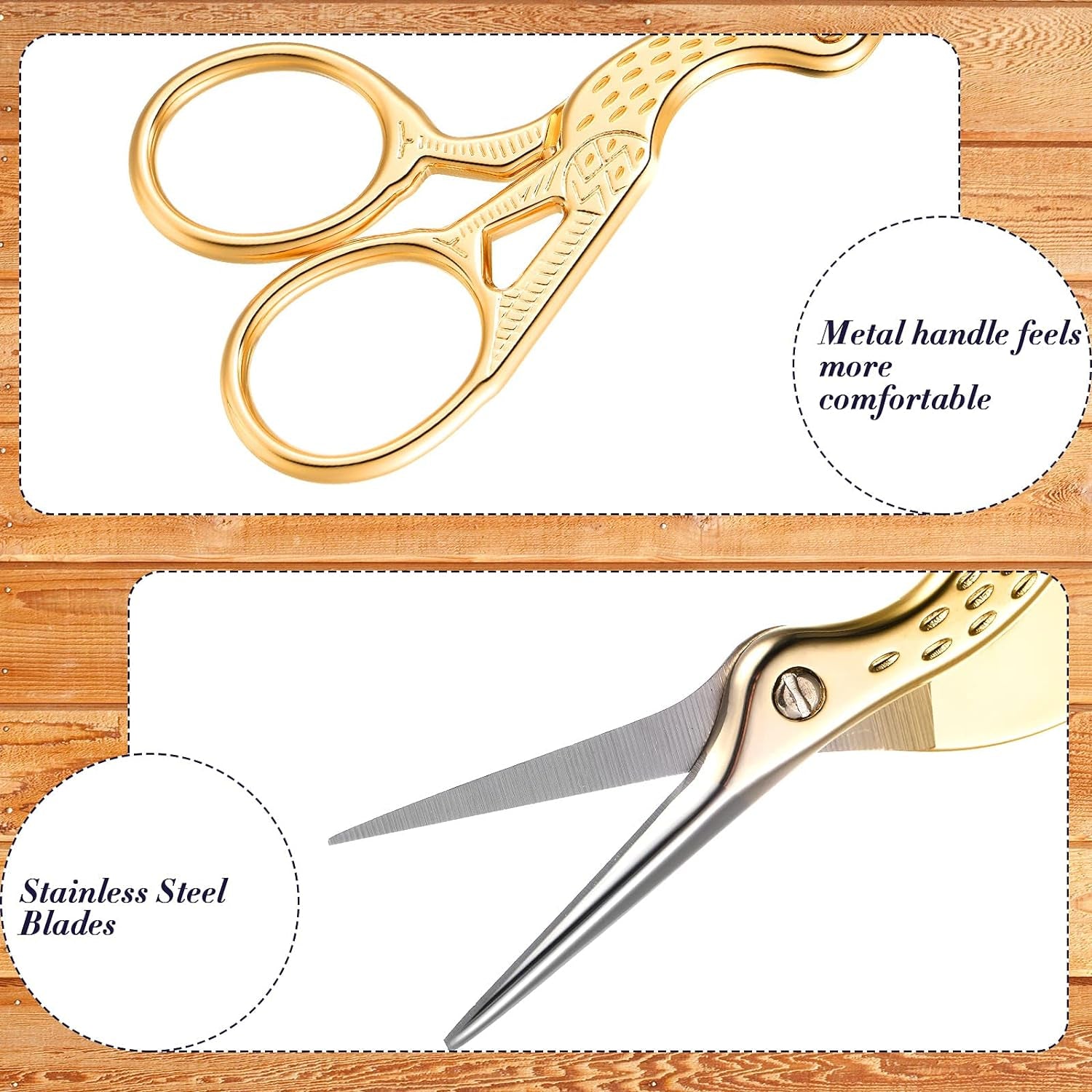 10 Pcs Stork Scissors Embroidery Scissors Bulk 3.6 Inch Stainless Steel Small Craft Scissors Rainbow Cross Stitch Sewing Crochet Scissors DIY Tools Dressmaker Scissors (Bright Color)