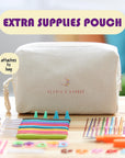 Crochet Bag Organizer – Durable Knitting Bag, Yarn Organizer for Crochet Accessories and Supplies, Canvas Yarn Bag, Crochet Organizer with Accessories Case, Yarn Storage Organizer