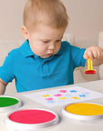 16 Pack Washable Ink Pads for Kids, 7" Large round Stamp Pads for Finger Painting Rubber Stamps