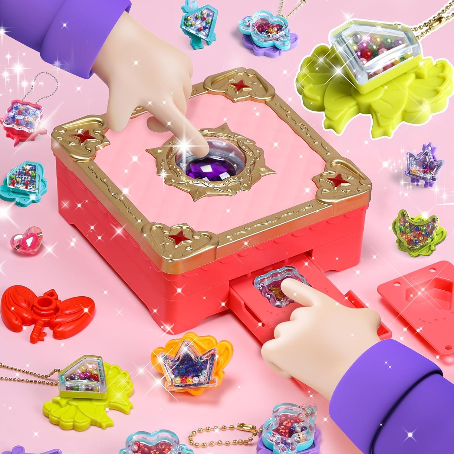Girl Toys Craft Kit Magic Jewelry Making Kit,Kids DIY Magic Box,3D Magic DIY Kits for Girls 146 Pcs,Little Magic Mixie,Jewelry Craft Kits for Girls Ages 6+,Girls Birthday Gifts