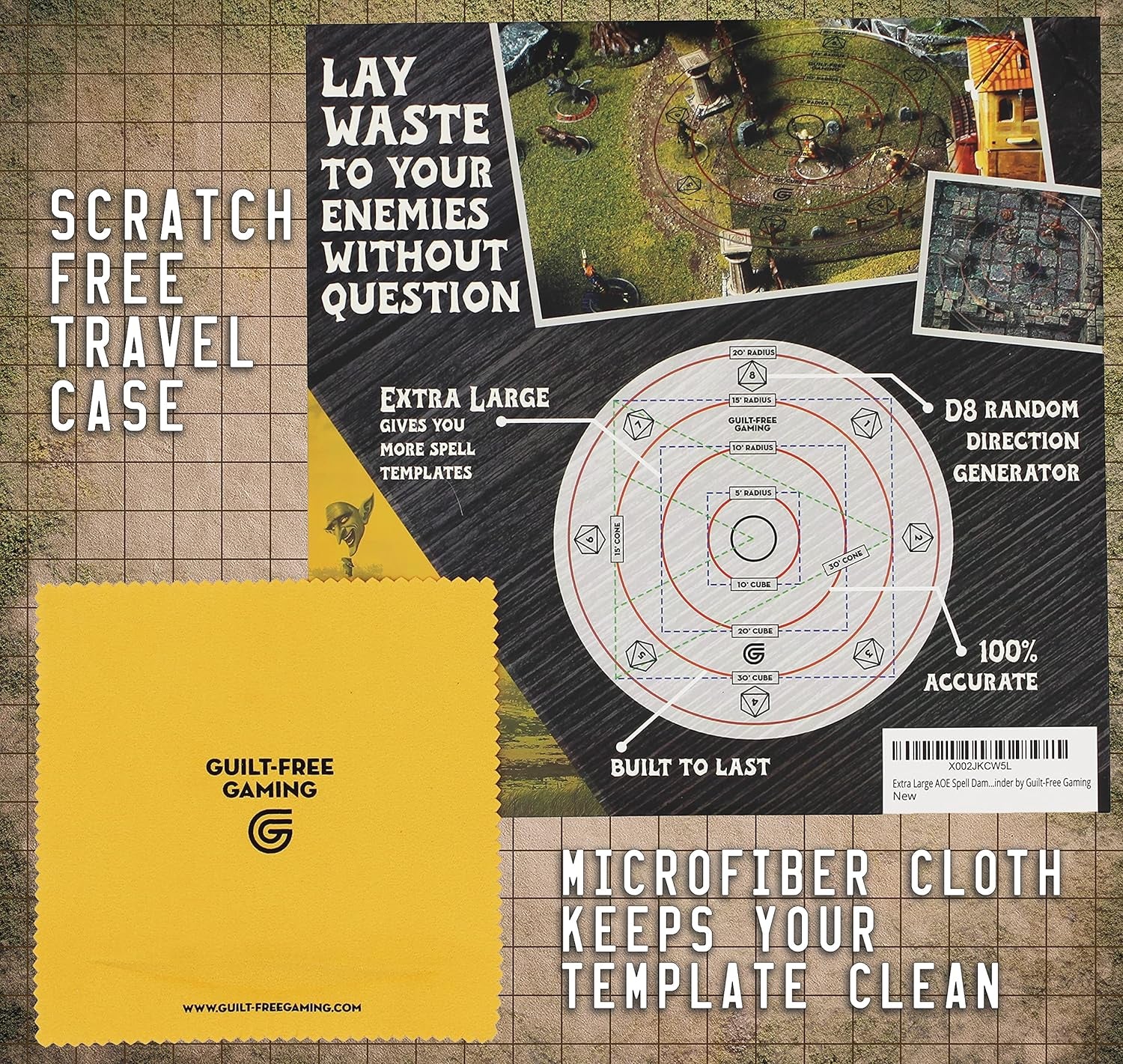 Spell Effect Templates for D&D | Maximize the Effects of Your Spells - Featuring a 30' Cone & 30' Cube, Random Direction Generator, for Use with DND, 5E Pathfinder by Guilt-Free Gaming