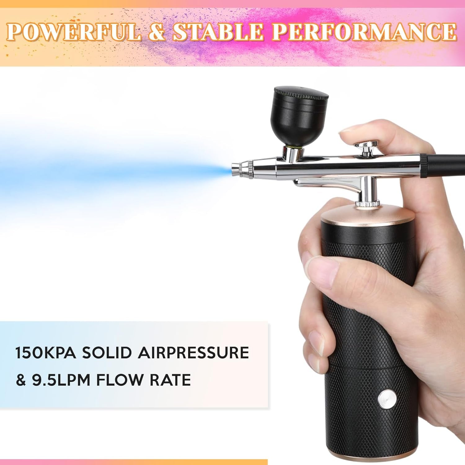Cordless Airbrush Kit, Airbrush Kit with 0.3Mm Tip, Handheld Rechargeable Air Brush with Compressor for Makeup, Nailart, Painting, Cake, Cookie, Model