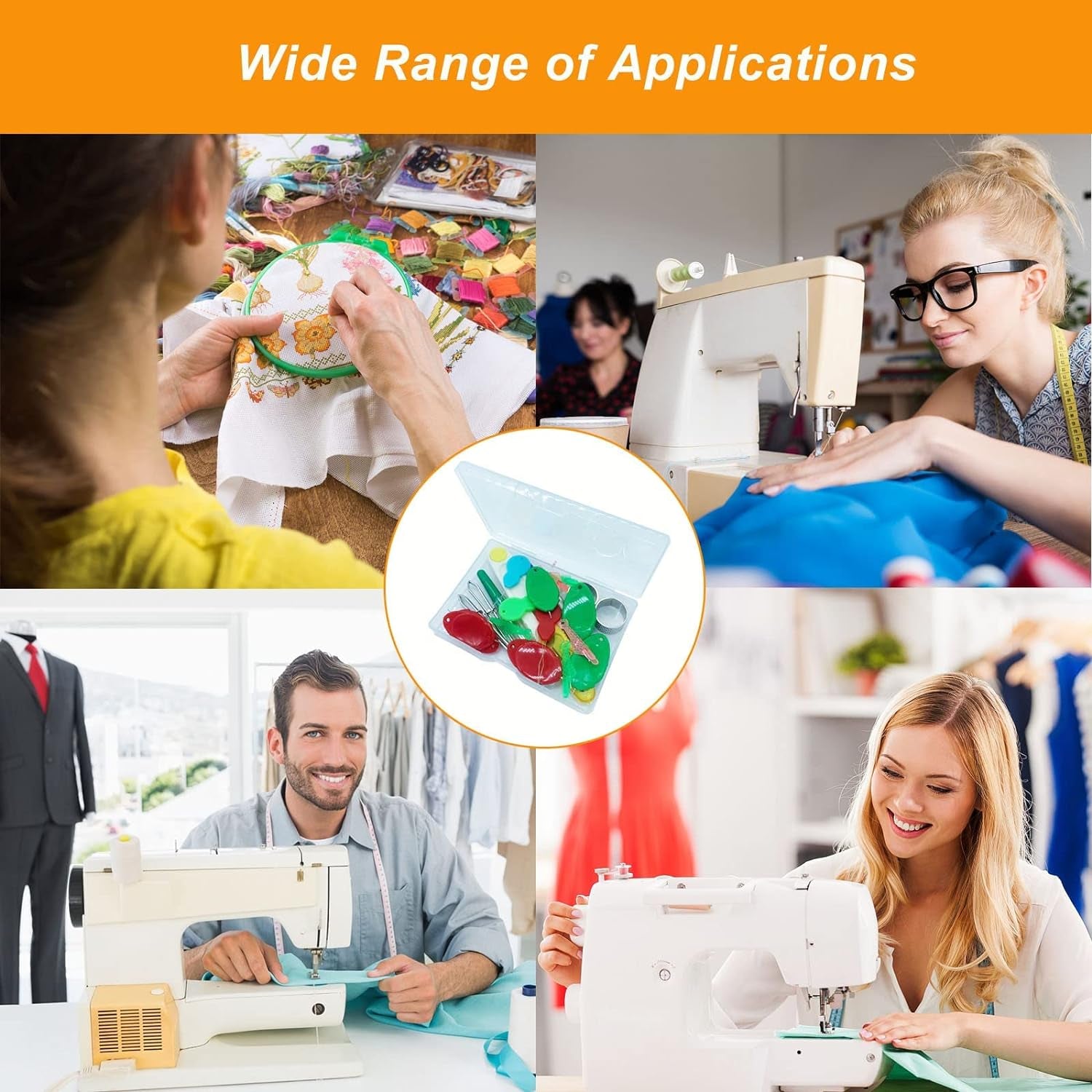 Needle Threaders for Hand Sewing,25 Pcs Needle Threaders Kit,Include Fish Type Easy Threader/Gourd Shaped Sewing Needle Threader/Thumb Shaped Threaders/Seam Rippers/Sewing Tweezers/Thimble/Scissor Etc