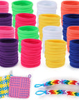 Weaving Loom Kit Toys for Kids and Adults, Potholder Loops Crafts for Girls Ages 6 7 8 9 10 11 12, 7" Pot Holder Loom Knitting Kits and Gifts for Kids and Beginners, Make 6 Masterpieces