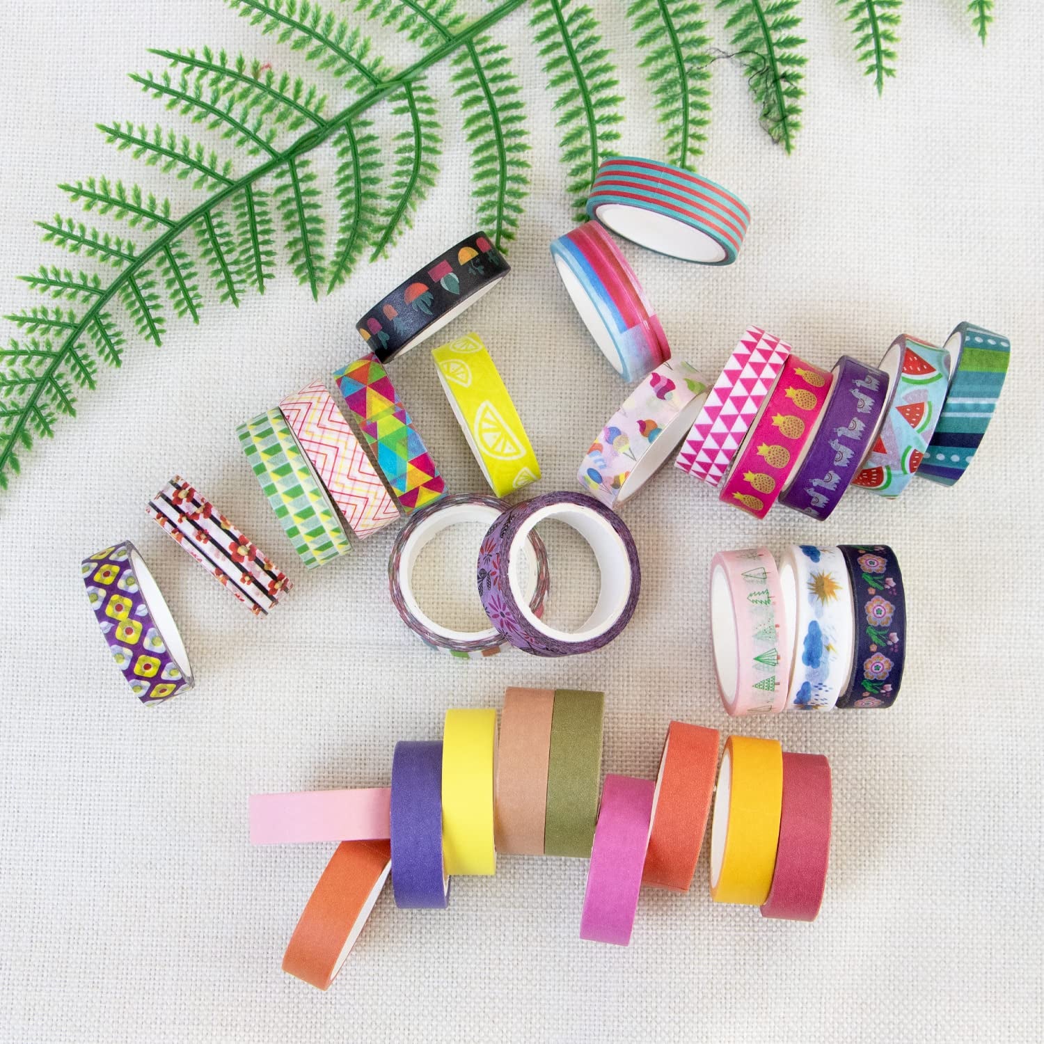 30 Rolls Washi Tape Set - 10Mm Wide, Colorful Flower Style Design, Decorative Masking Tape for DIY Craft Scrapbooking Gift Wrapping