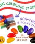 , Crayons in a Rock Shape, 32 Count, Tripod Grip Made for Handwriting Development in Kids and Toddlers, Fun & Educational, Creative Activity, Comes in a Muslin Bag - 32 Colors