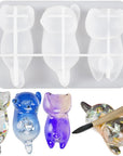 3D Cute Cat Silicone Molds for Resin Crafts Cartoon Cats Epoxy Resin Molds Lovely Kitten Plaster Silicone Mold Prone Posture Cat Resin Mold for Keychain Bag Pendant Pen Holder Mould Epoxy Resin Kit