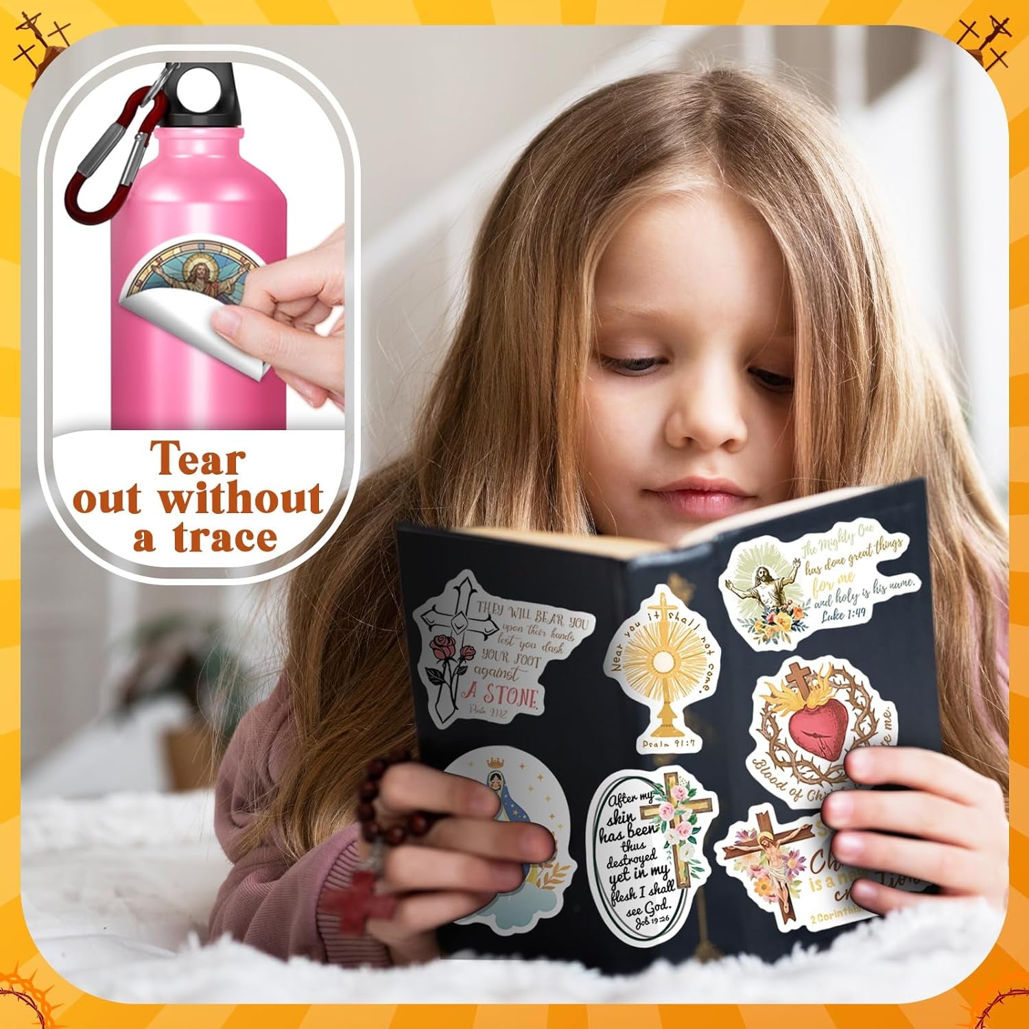 Catholic Stickers 400PCS Religious Stickers for Kids, Bible Verse Stickers for Journaling Women Catholic Jesus Stickers for Water Bottles Laptop Catholic Gifts