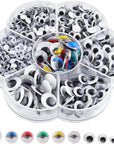 800Pcs 4Mm-12Mm Googly Eyes Self Adhesive Wiggle Eyes for Art Craft Supplies, Doll Making and Scrapbooking,7 Size