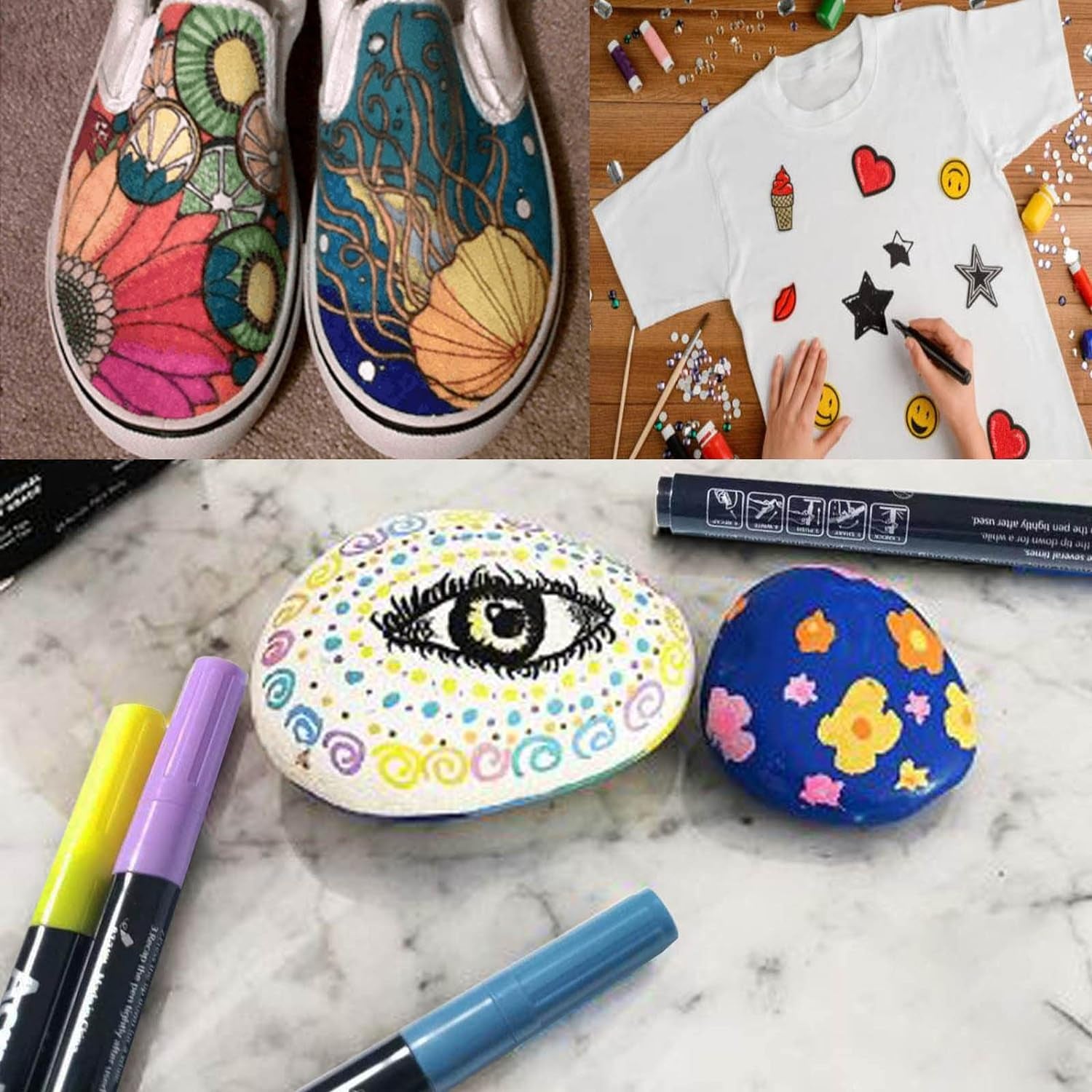 Acrylic Paint Pens for Rock Painting,Set of 18 Extra Fine Point Non-Toxic Acrylic Paint Pen Paint Markers for Stone,Ceramic,Glass,Wood,Canvas,Fabrics DIY Crafts