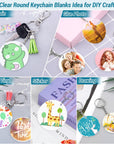 350Pcs Acrylic Keychain Blanks  Clear Acrylic Keychain Blanks for Vinyl with 60 Pcs Acrylic Blanks, 60 Pcs Keychain Tassels, 170 Pcs Jump Rings and 60Pcs Keychain Rings for DIY Keychain Craft