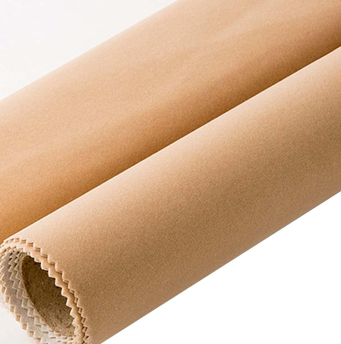 Self Adhesive Velvet Flock Contact Paper Liner for Jewelry Drawer 17.7" X 117" Craft Fabric Peel and Stick, Soft Velvet Liner for Drawer DIY (Apricot Yellow Color)