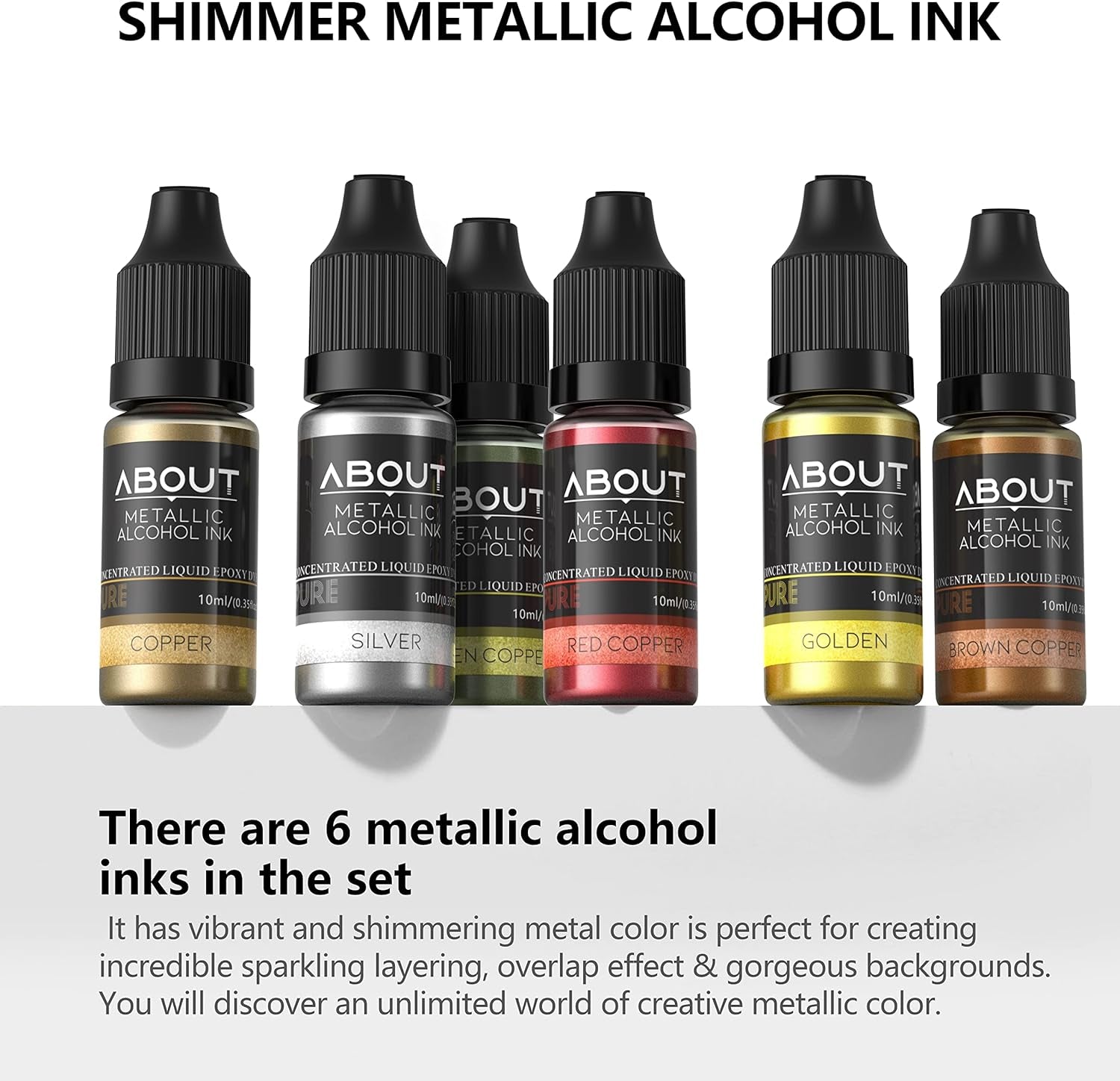 Alcohol Ink Set, 30 Bottles Vibrant Colors Concentrated Alcohol-Based Ink, Metal Dyes, for Resin Petri Dish Making, Epoxy Resin Art, Tumbler Cup Making,Painting, 10Ml /Each