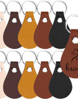 20 Pack Leather Key Fob Kit PU Leather Keychain Blanks with Key Rings and Rivets Key Chain Blanks for DIY Craft Laser Engraving Keychain Making Leather Working (5 Colors)