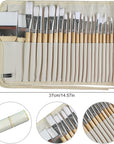 Paint Brushes Set of 24 Pieces Wooden Handles Brushes with Canvas Brush Case, Professional for Oil, Acrylic and Watercolor Painting