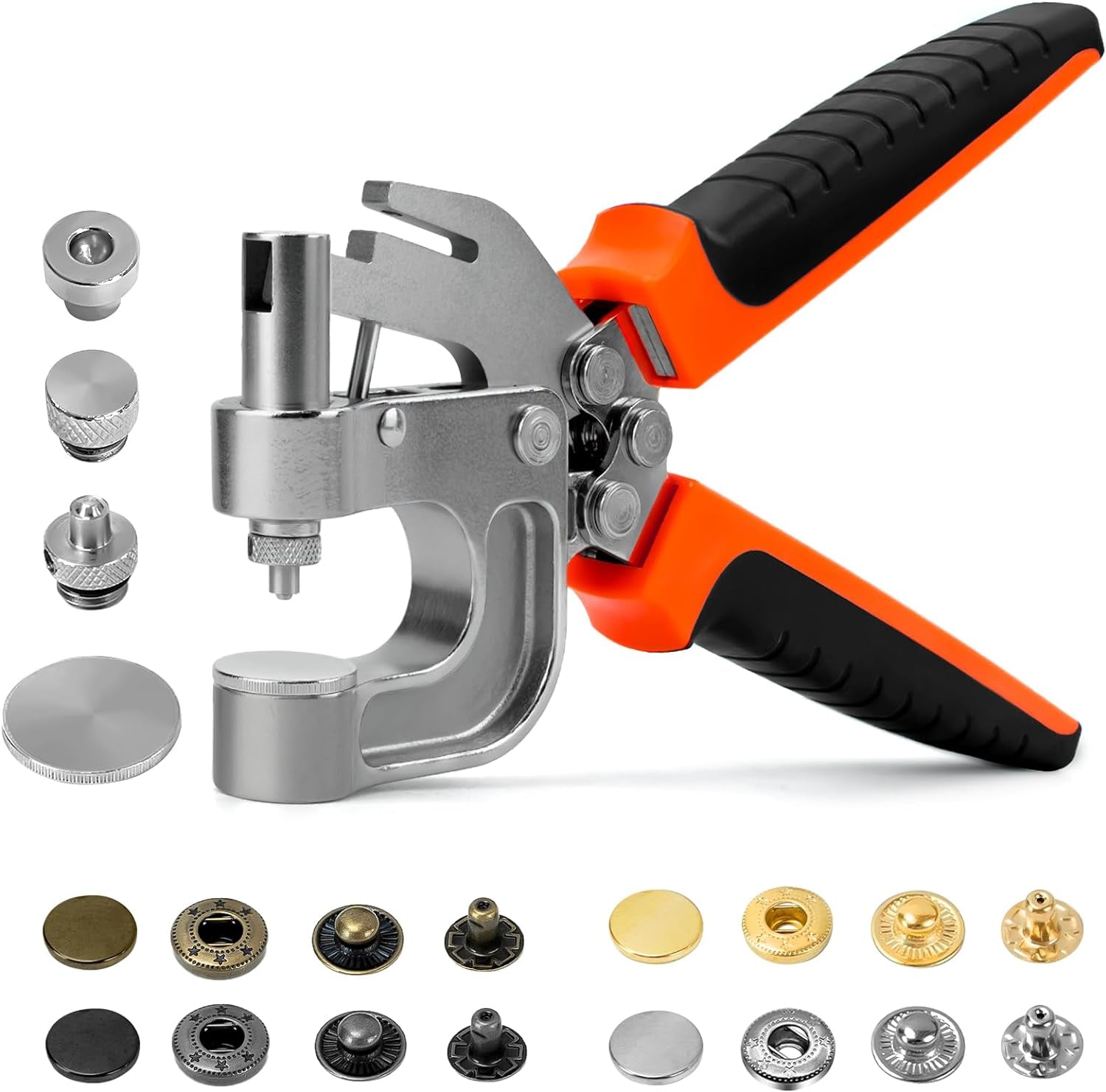 Leather Snaps and Fasteners Kit, Snap Button Kit Snaps Press Pliers and 15Mm Metal Leather Buttons, 40Sets 4Colors Leather Snaps for Fabric, Clothes, Jackets, Purse, Belts, Bags, Leather Snaps