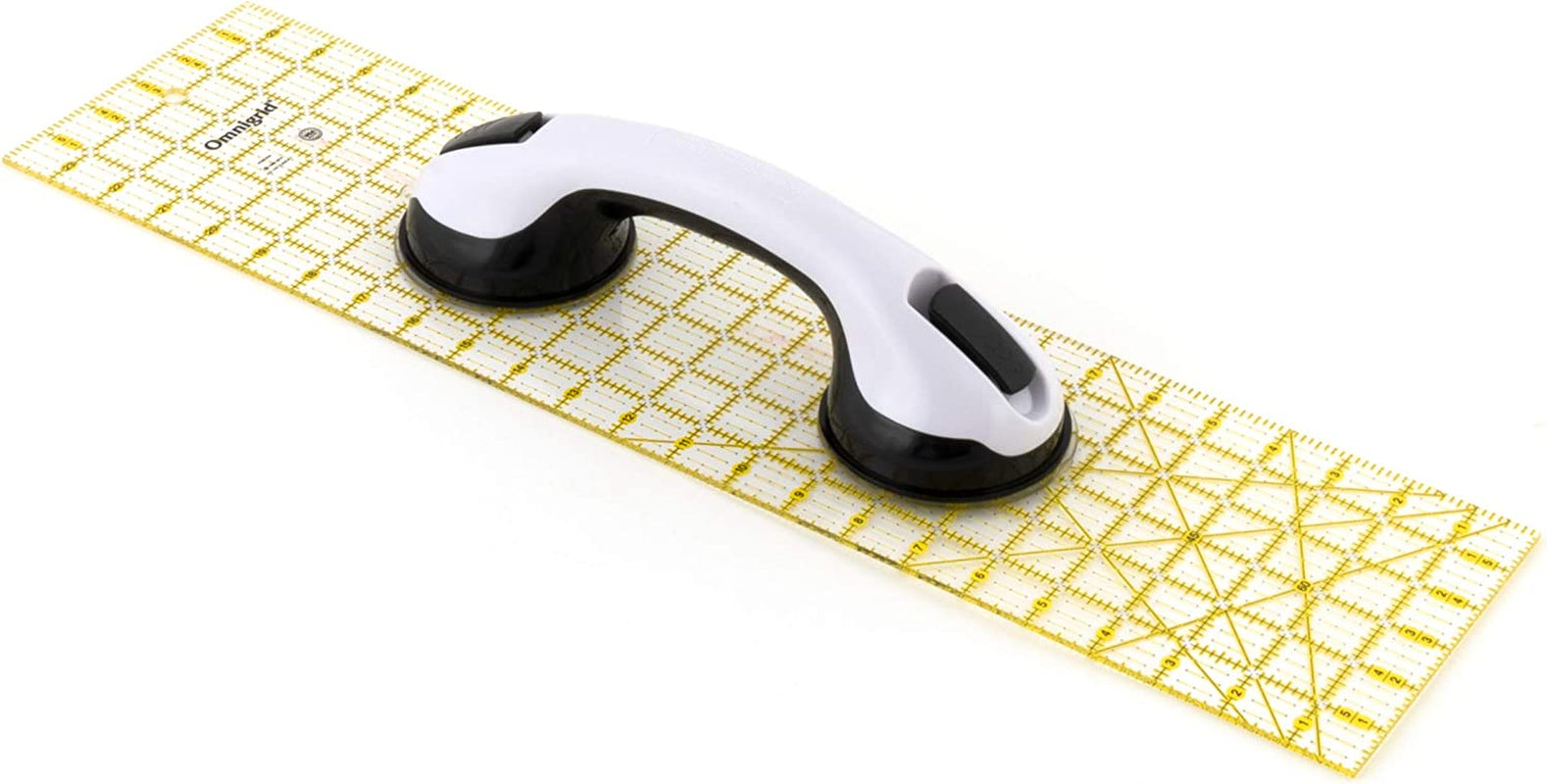 Double Suction Cup Ruler Grip, White