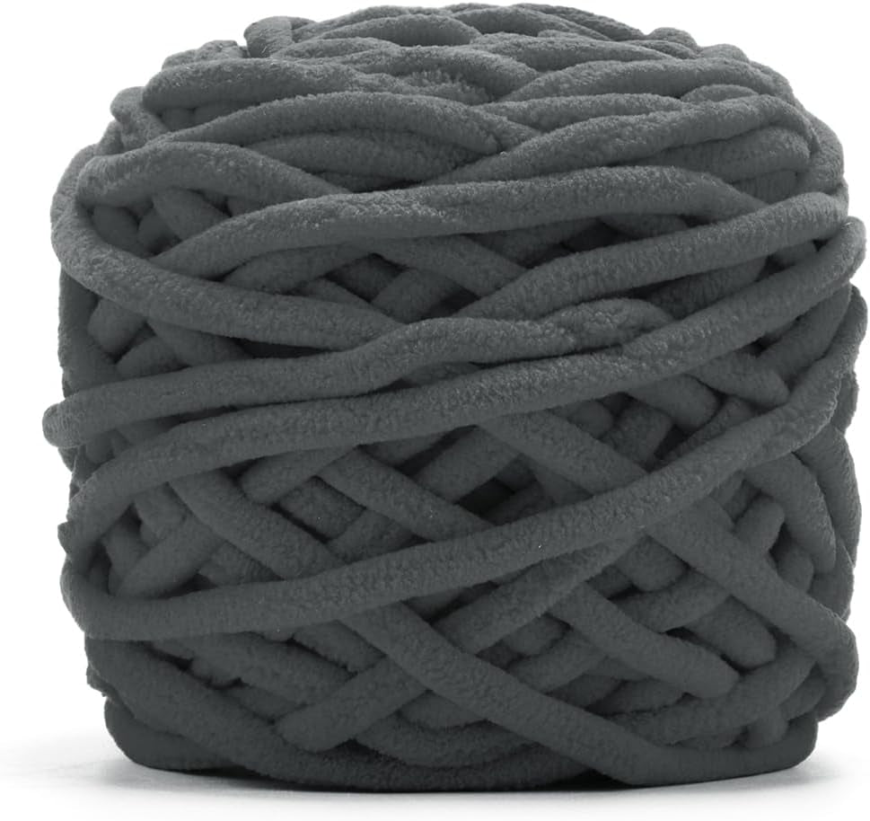 Blanket Yarn 3 Pack of 100G/3.5Oz - White Chenille Yarn 6 Super Bulky - Knitting, Crocheting &amp; Crafts Chunky Yarn