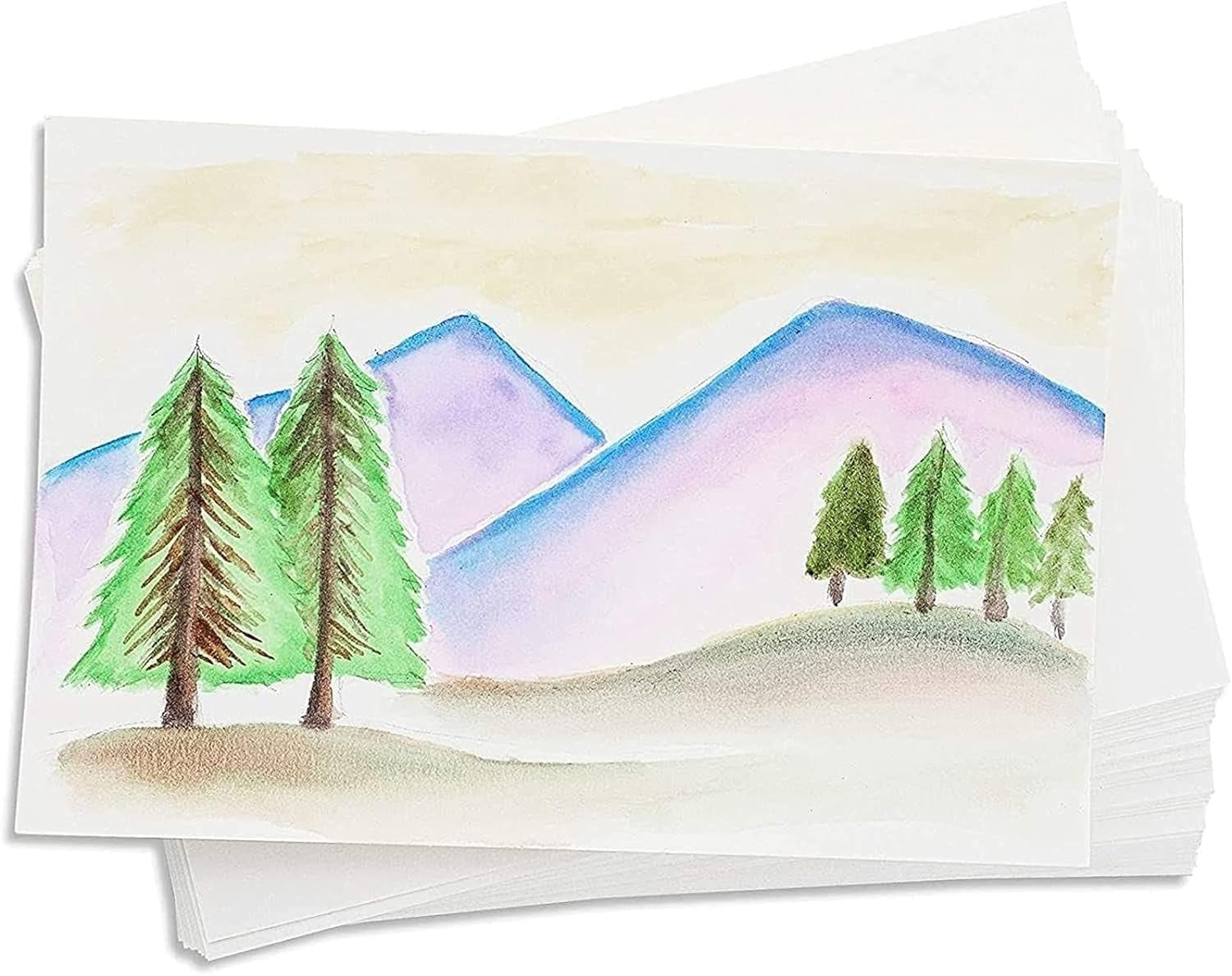 50 Pack Watercolor Postcards Blank, Bulk 4X6 Inch Cards to Paint, for Art, DIY (White, 300Gsm Cardstock)