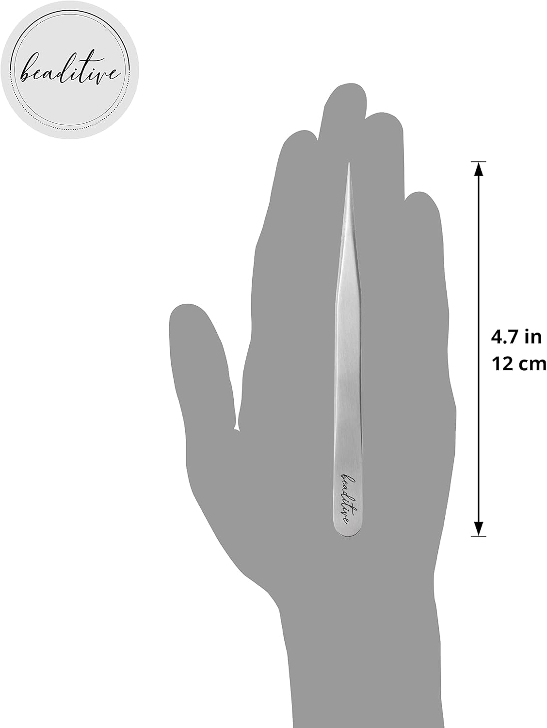 High Precision Tweezers 3 Pack - 4.7&quot; Craft Tweezers for Sewing, Beading &amp; DIY Crafts - Non-Serrated Jewelry Tweezer Set with Fine Point Tips - Stainless Steel Needle Nose Hobby Tweezers