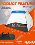 Portable Paint Tent (9X6X5.5 Ft) – Paint Booth with Built-In Floor, Mesh Screen, Windproof Hooks, and Storage Bag – Ideal for DIY Painting Projects