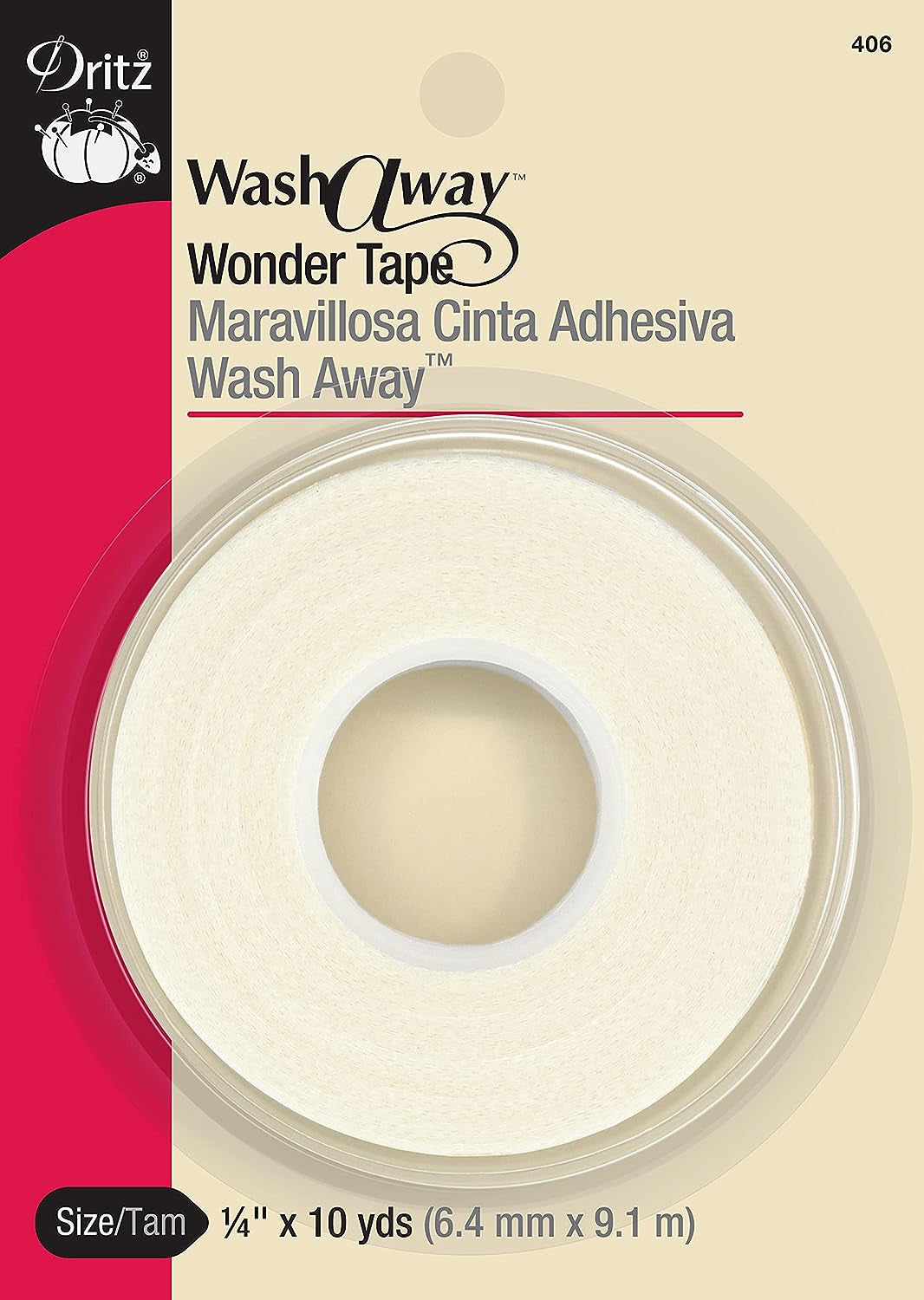 Wash Away Wonder Tape, 1/4-Inch by 10-Yards, White