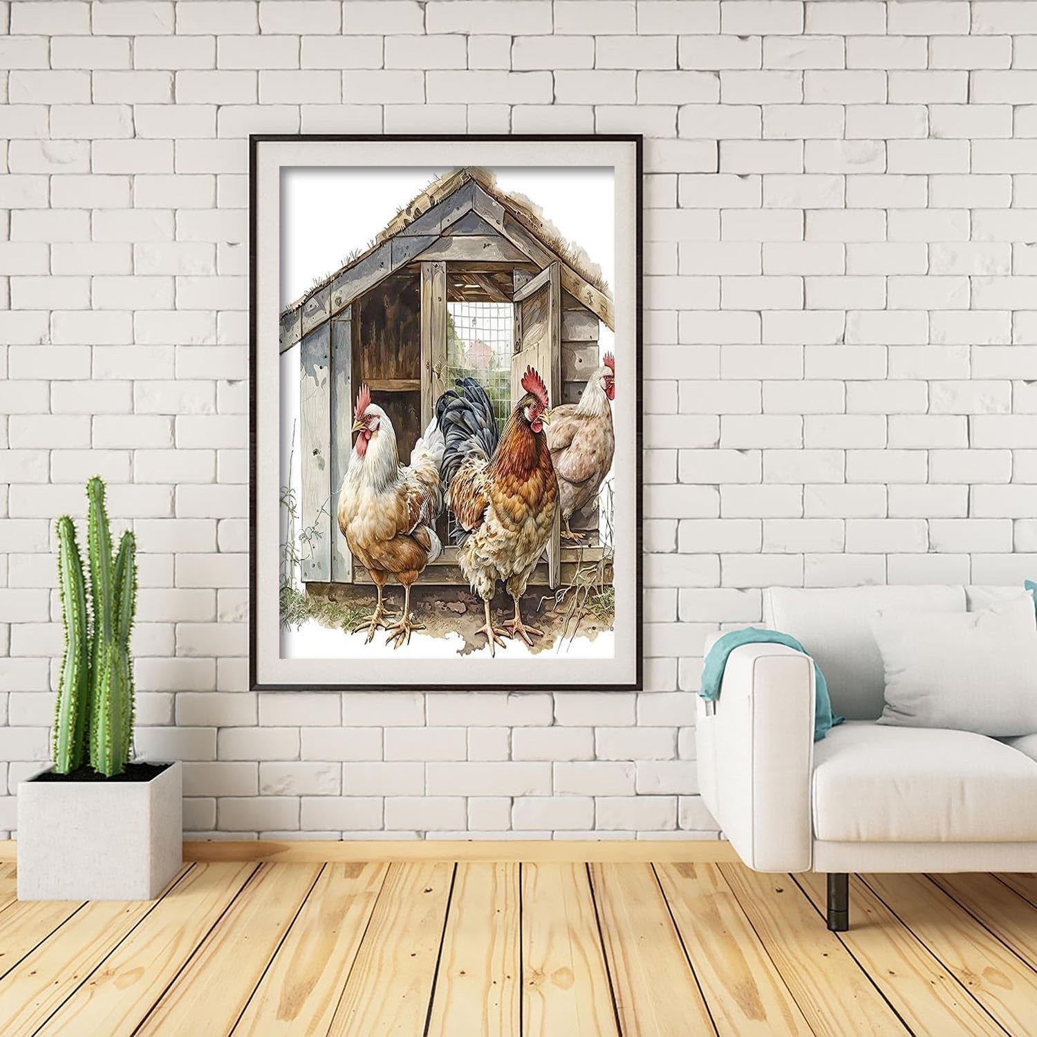 Diamond Painting Kits for Adults, Full Drill 5D Diamond Painting by Number Kits for Home Wall Decor, Diamond Art Kits B10514, DIY 5D Diamond Painting Chicken (12 X 16Inch)