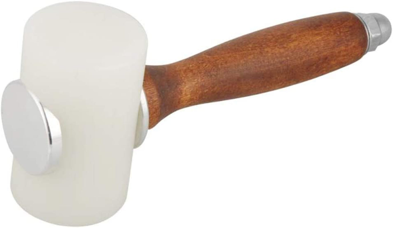 Leathercraft Wooden Handle Nylon Hammer - Wood Leather Carving Hammer Mallet for DIY Stamping Sew Leather Cowhide Tool