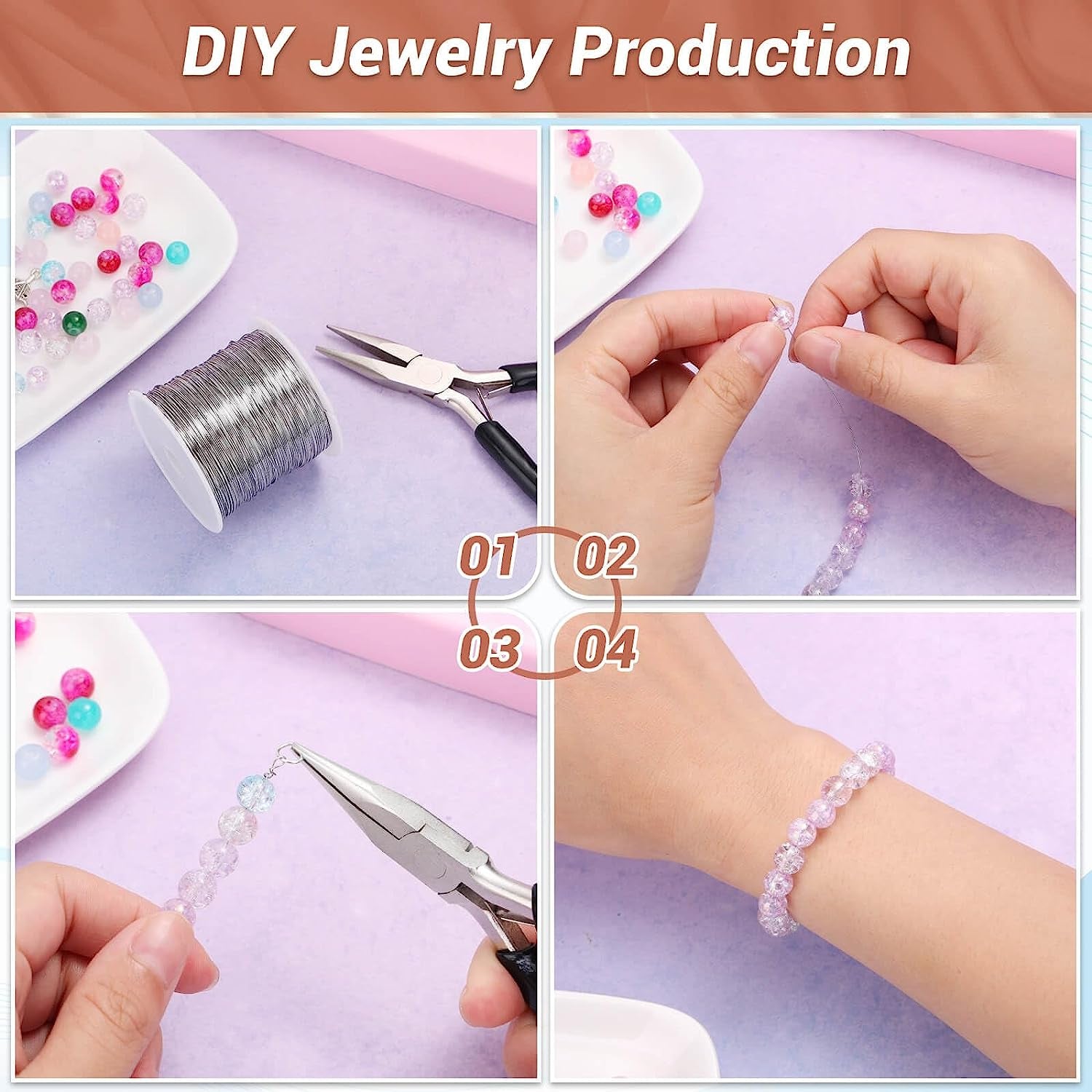 26 Gauge Stainless Steel Wire for Jewelry Making, Bailing Wire Snare Wire Wrapping for Craft and Jewelry Making