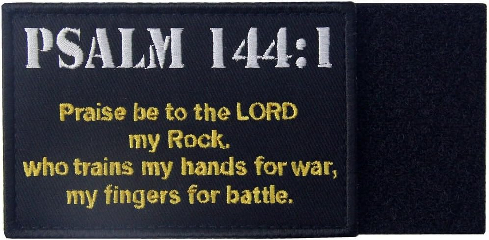 Tactical Psalm 144:1 BNW Patch Combat Badge Morale Applique Embroidered Fastener Hook & Loop Emblem