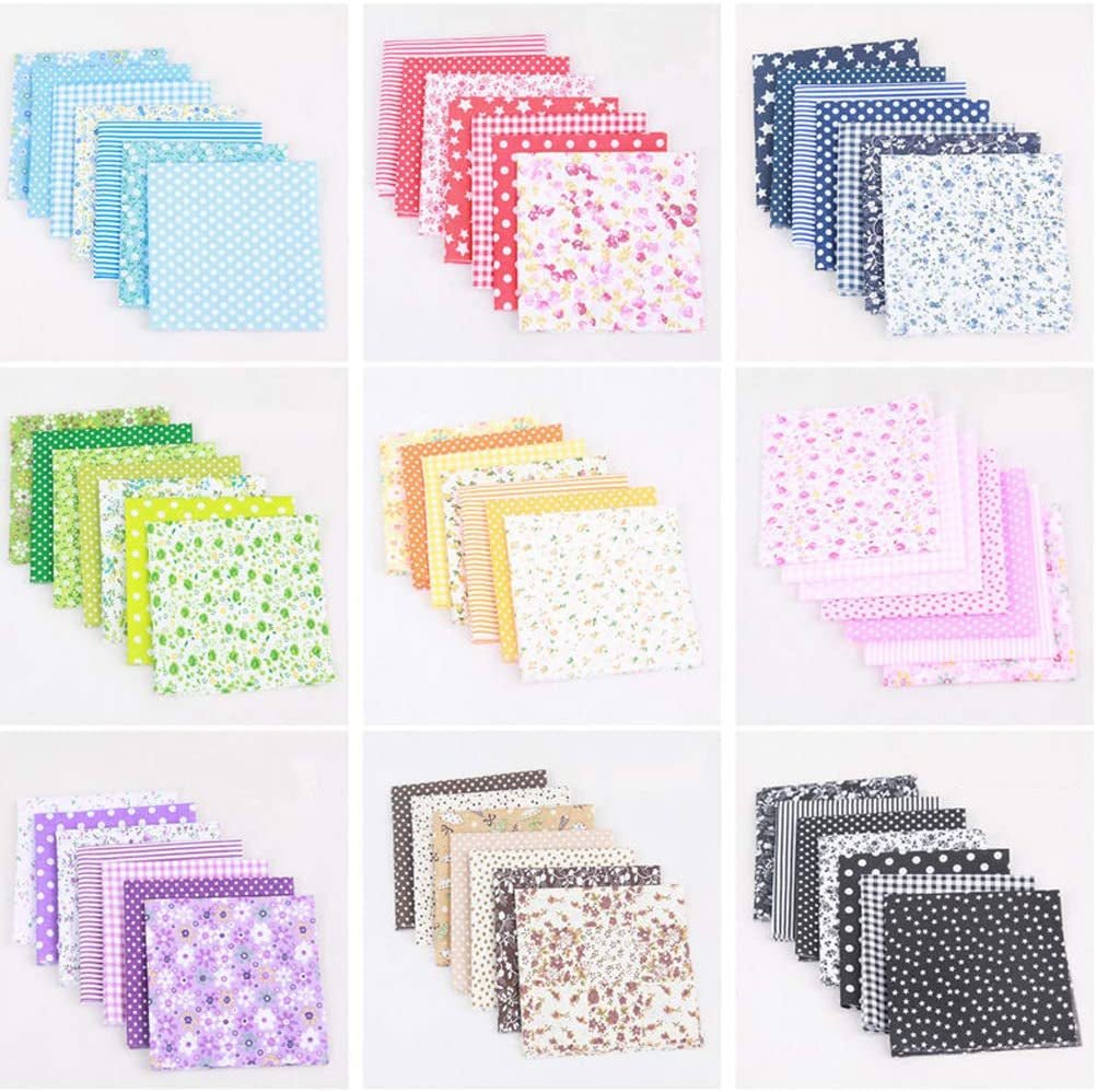 56 Pieces 9.8"X 9.8" (25Cm X 25Cm) Squares Cotton 100% Floral Printed Sewing Supplies Fabric for Quilting Patchwork, DIY Craft, Scrapbooking Cloth