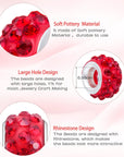 200 PCS Large Hole Beads for Jewelry Making,  European Beads Bulk Spacer Beads with Mixed Color Rhinestone Beads Charms for DIY Craft Bracelet Necklace Earring Making