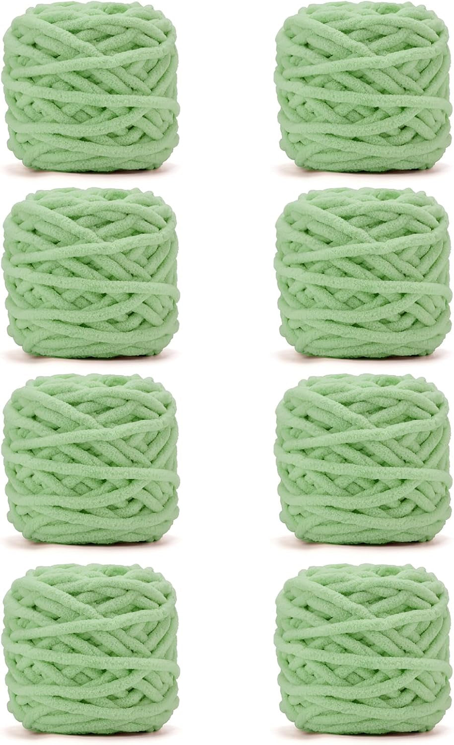 Blanket Yarn 3 Pack of 100G/3.5Oz - White Chenille Yarn 6 Super Bulky - Knitting, Crocheting &amp; Crafts Chunky Yarn