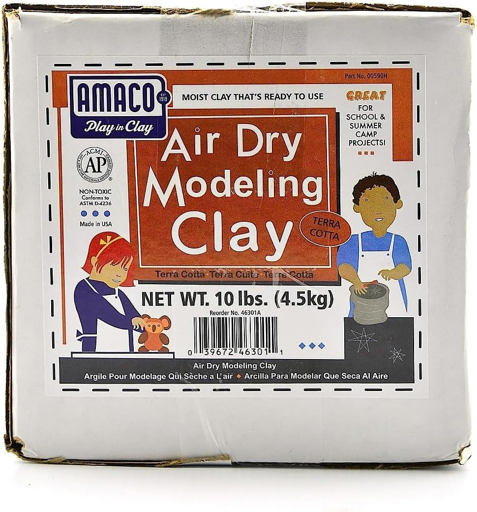 Air Dry Clay, Terra Cotta, 10 Lbs, Brown