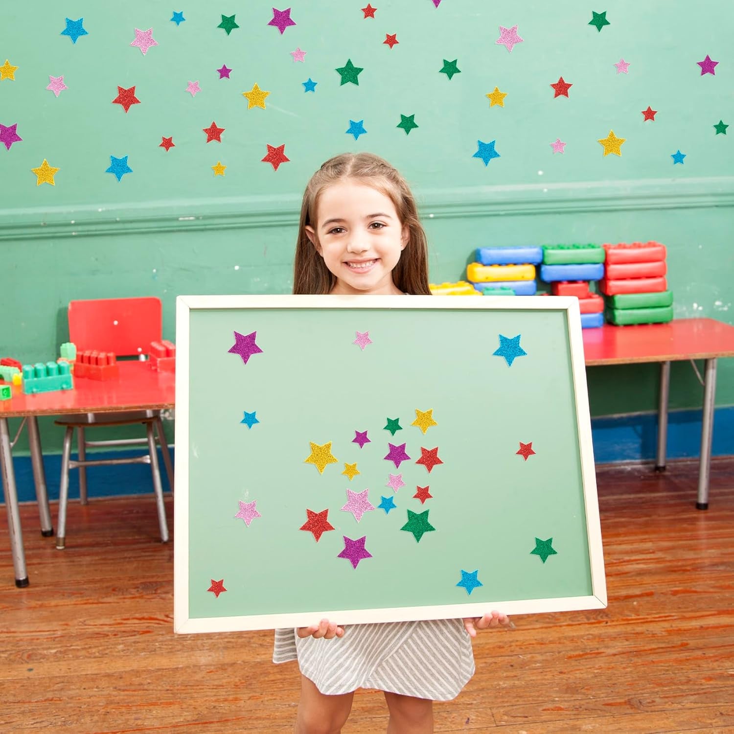 540Pcs Glitter Foam Star Stickers Self Adhesive Stars Wall Stickers for Scrapbooks Greeting Cards Home Birthday Party Graduation Decoration