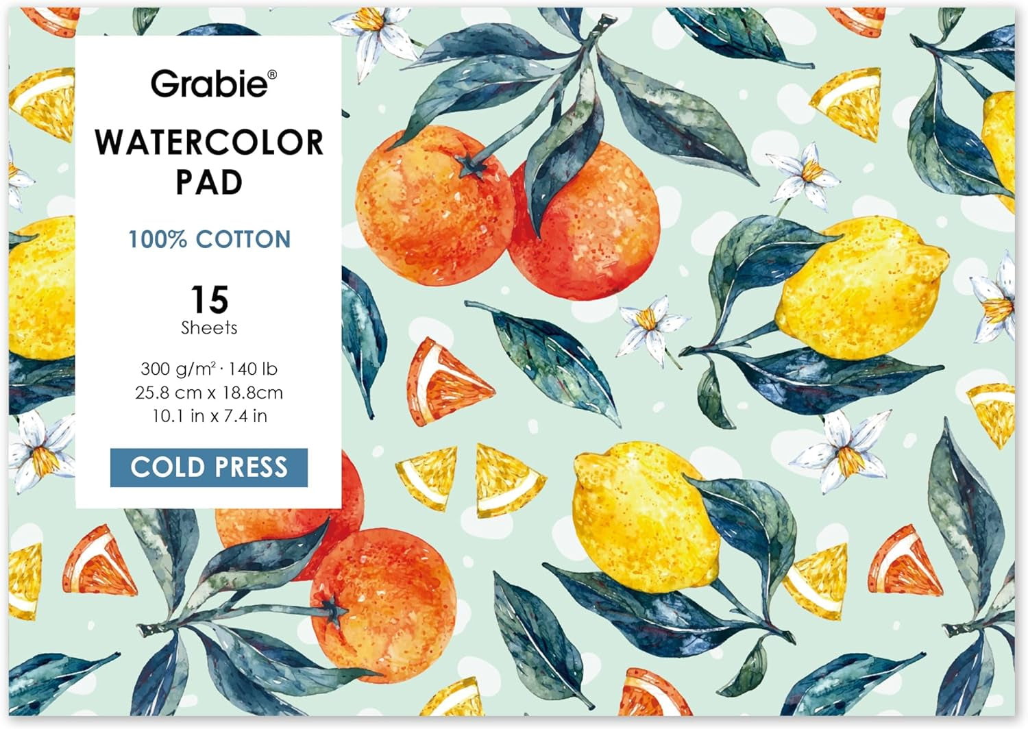 Watercolor Paper Pad, 100% Cotton Pulp, 15 Sheets, A5 (8.3 X 5.8"), 140Lb (300Gsm), Glue Bound, Acid-Free Cold Pressed Watercolor Paper, Art Supplies for Watercolor Techniques and Mixed Media