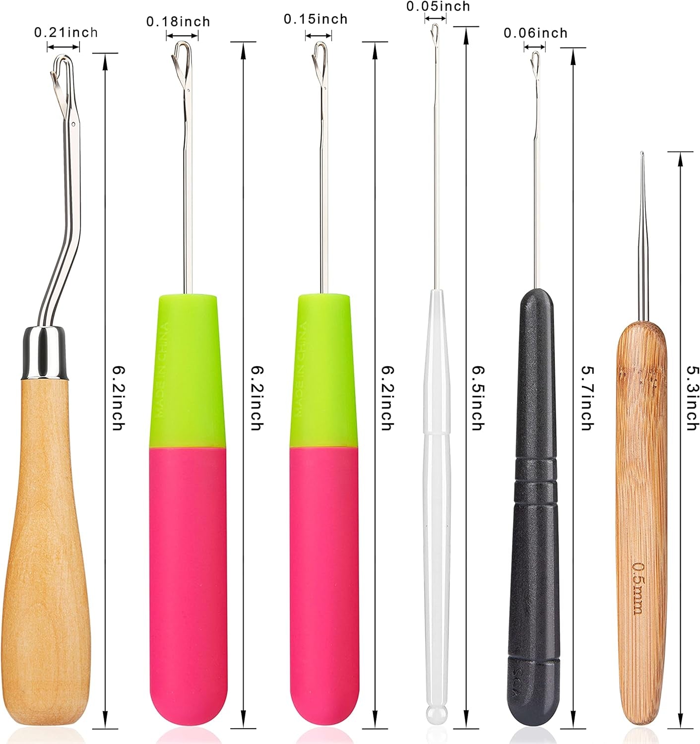 9 Pcs Crochet Hooks for Hair, Latch Hook Tool, Crochet Hair Needle, Hair Locking Tool for Dreads, Interlocking Tool for Locs