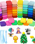 24 Colors Air Dry Clay for Kids Safe Soft & Ultra Light Magic Modeling Clay Kit with Project Book, Accessories and Sculpting Tools, Creative Gift for Boys & Girls