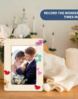 Picture Frame Painting Craft Kit for 4 * 6 Photo,10Pcs DIY Unfinished Wooden Picture Frames with 12Pcs Painting Color Pen 4 Sheets Crystal Diamond Stickers for DIY Craft