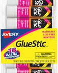 Glue Stic Value Pack, White, Washable, Nontoxic, 0.26 Oz., 18 Permanent Glue Sticks (98089)