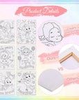 6 Pieces Black Girl Pre Drawn Canvas for Painting 8 X 10 Inch Pre Drawn Stretched Canvas Stretched Outline Canvas Sip and Paint Kit for Adults Kids Paint Birthday Gifts